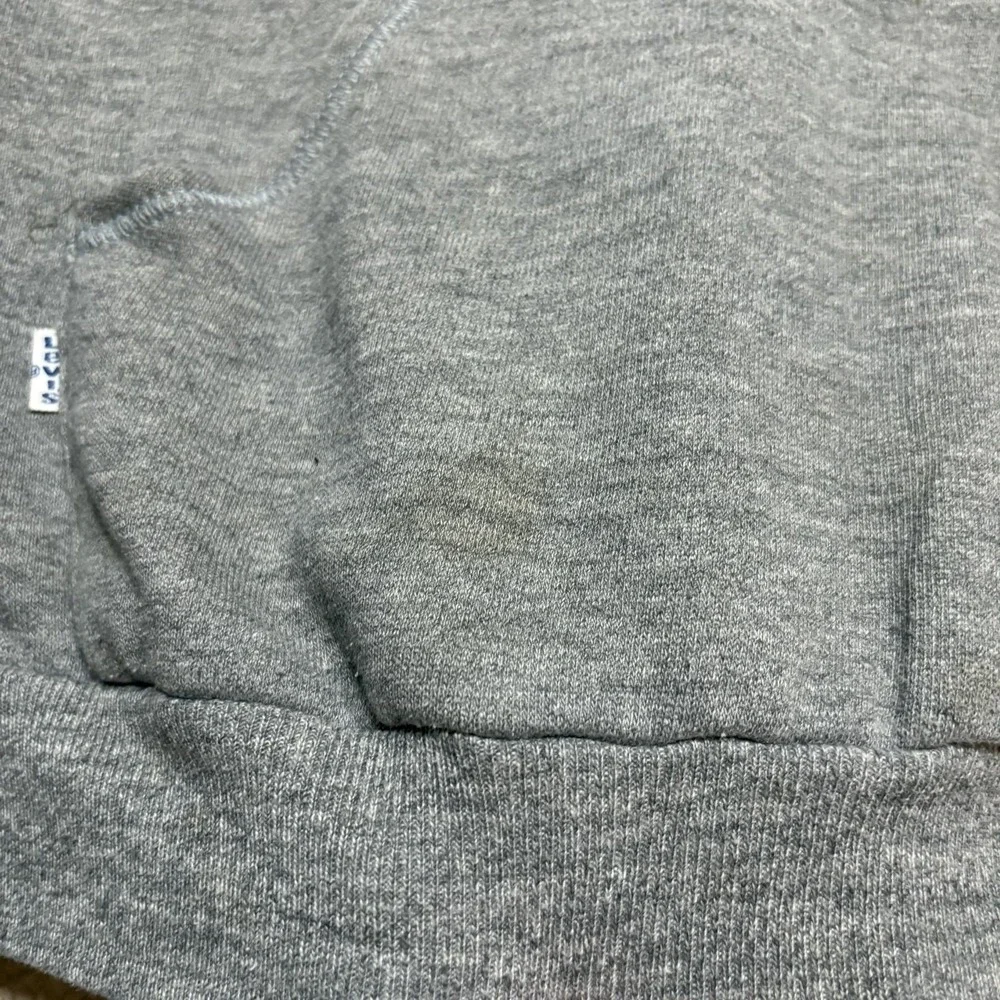 Vtg 80s Levi's Hoodie Sweatshirt Mens Medium Gray Made USA Chest Logo White Tab